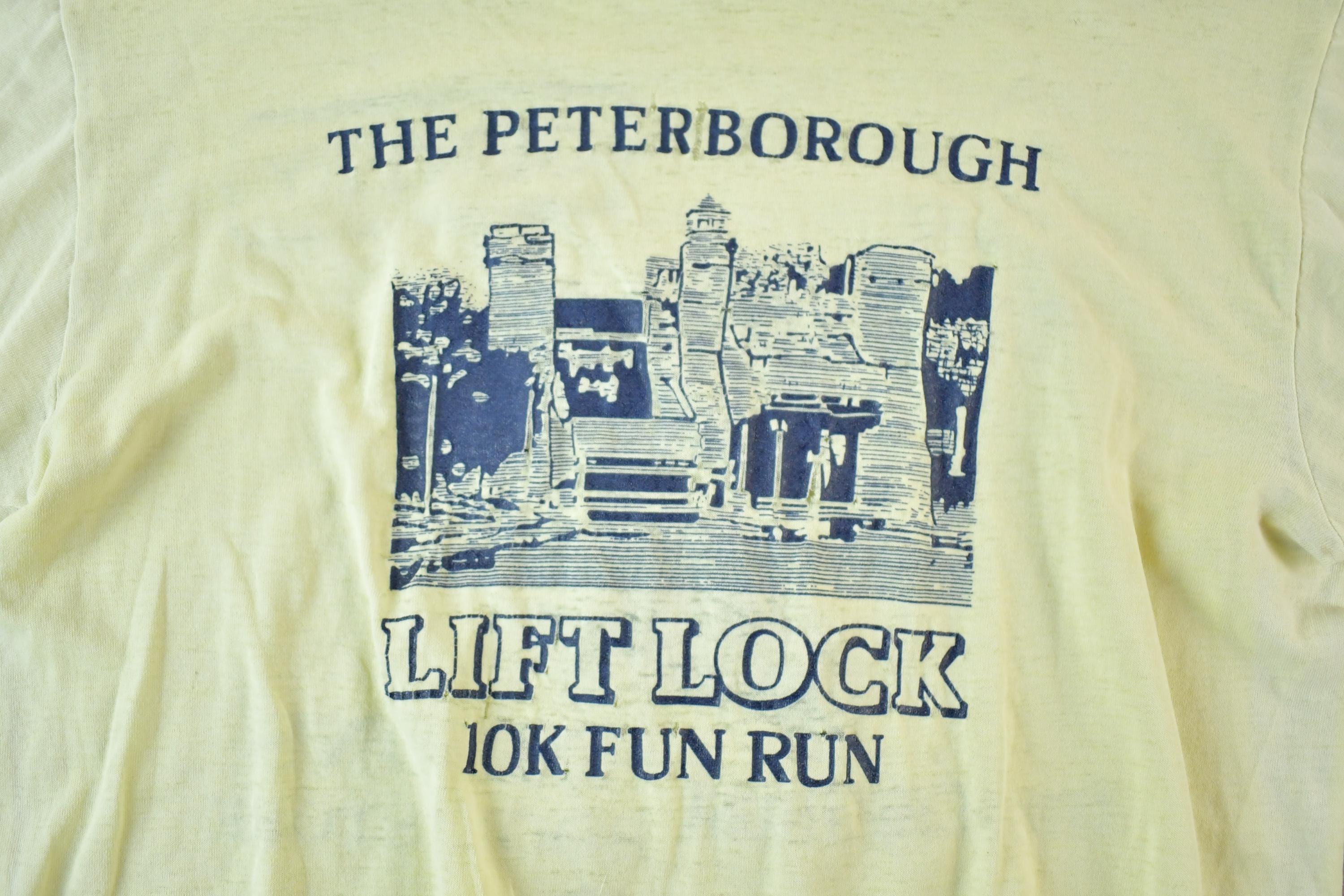 Vintage 1980s The Peterborough Lift Lock Run Souvenir T-Shirt Mens S