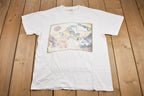Vintage 1990s Oahu Hawaii Map Graphic Souvenir T Shirt