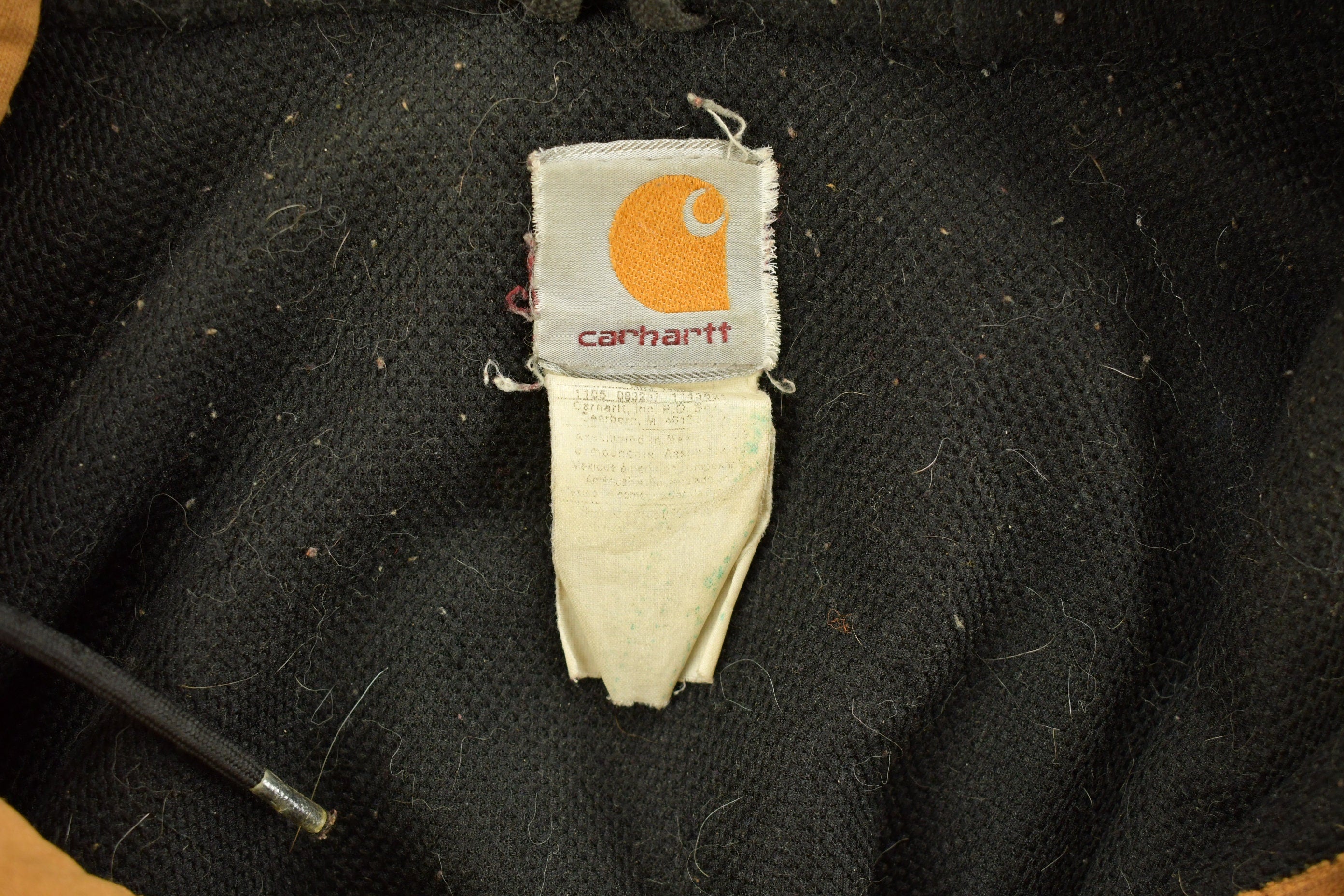 Vintage Heavily Distressed 1990s Carhartt Full Zip Fleece Lined Hoodie Sweatshirt