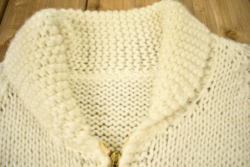 Vintage 1950s Hand-Knit Deer Curling Sweater