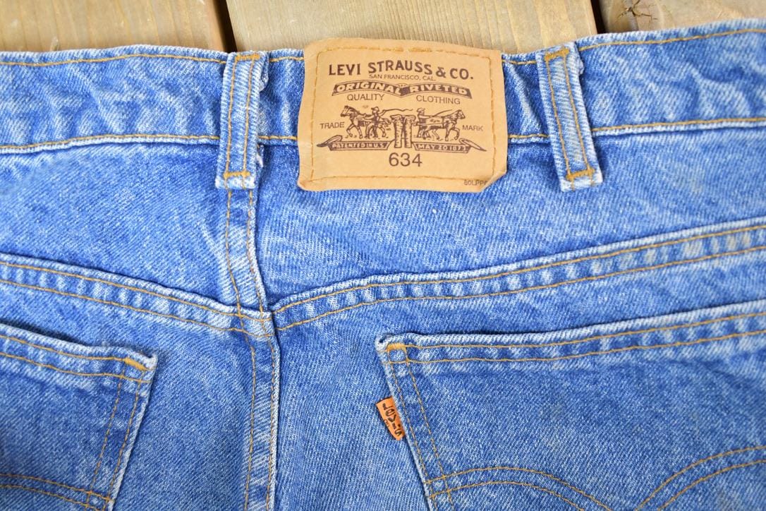 Vintage 1970s Levi Strauss Orange Tab 634 Denim Jeans Size 34 x 32