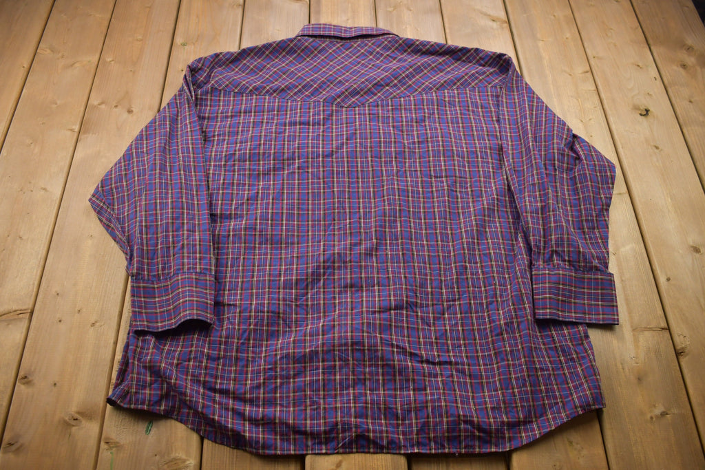 Vintage 1990s Outlaw Outerwear Plaid Button Up Shirt