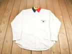 Vintage 1990s Tommy Hilfiger International Games Flag Patch Button Up Shirt  1990s Button Up  Vintage Tommy  90s Style