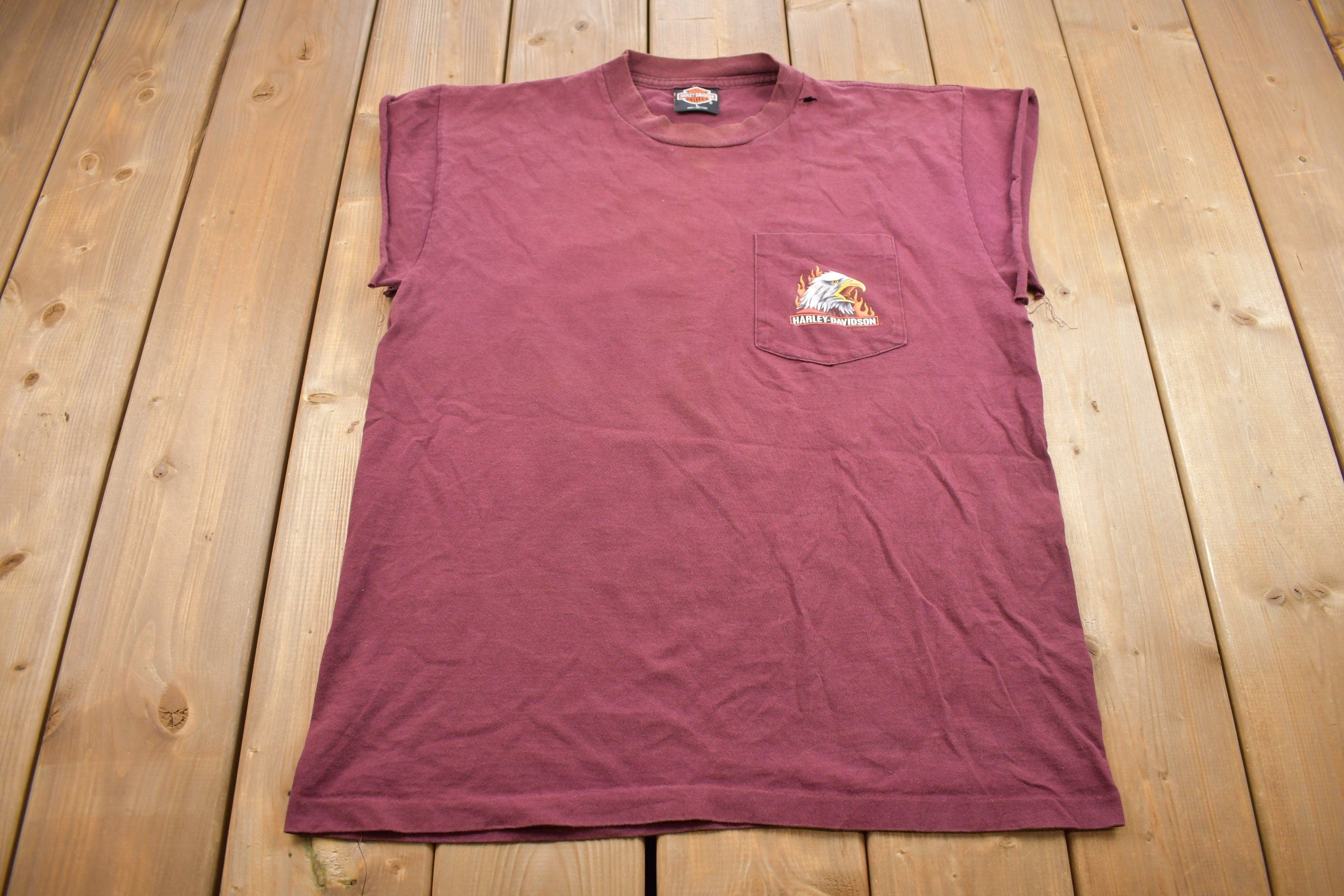Vintage 1998 Harley Davidson Elyria Ohio Hand Cut Tank Top