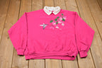 Vintage 1990s Morning Sun Bird Graphic Collared Sweatshirt