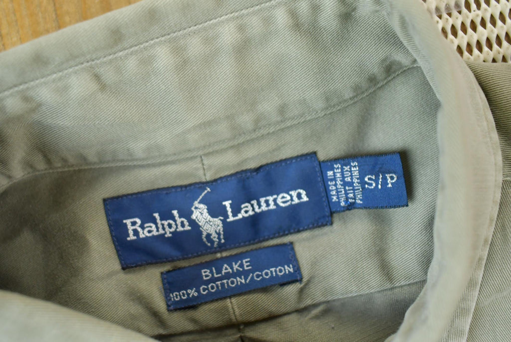 Vintage 1990s Ralph Lauren Blake Small Pony Beige Button Up Shirt Size S