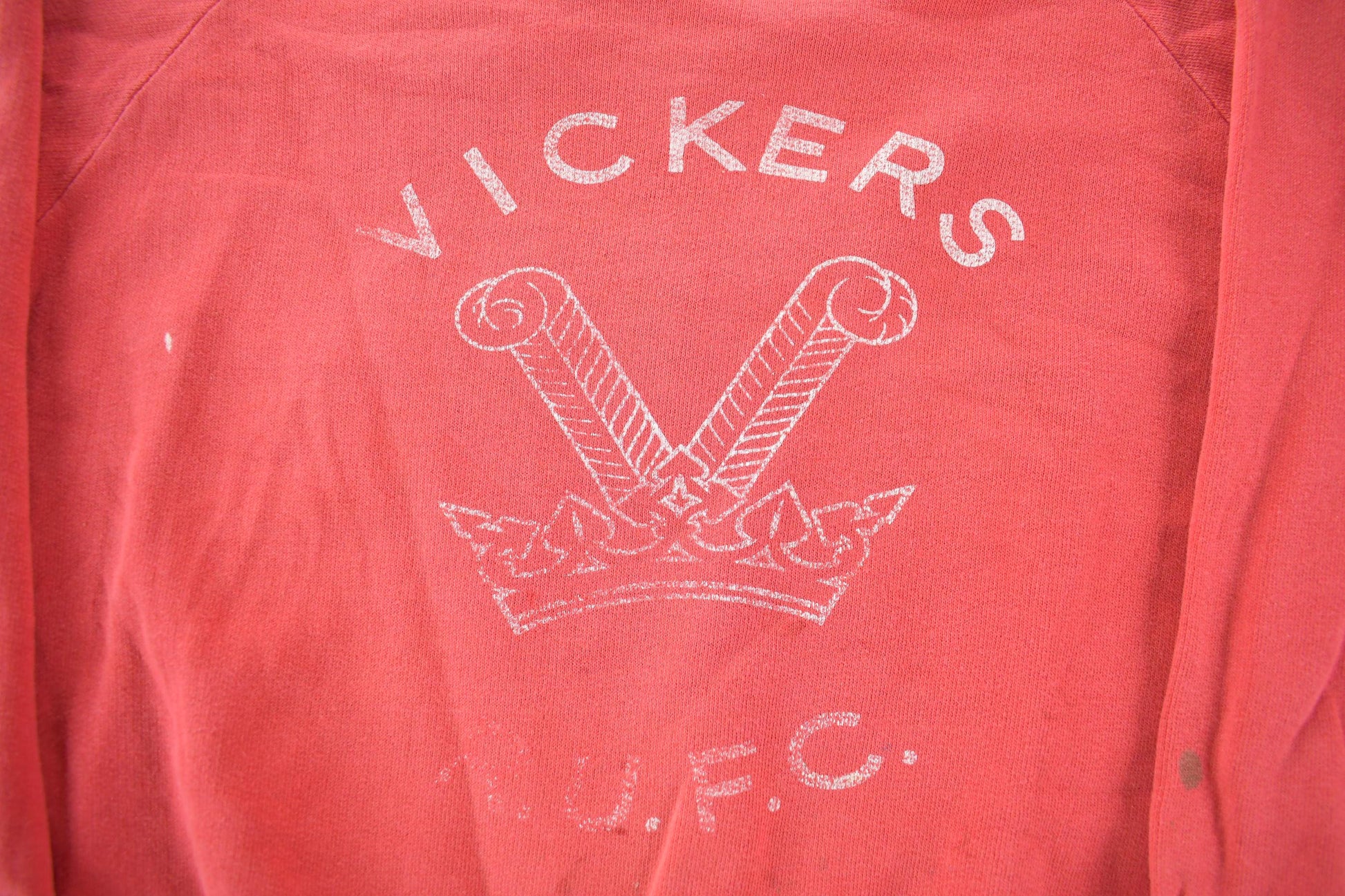 Vintage 1950s Vikers R.U.F.C. Sun Faded Distressed Crewneck Sweatshirt