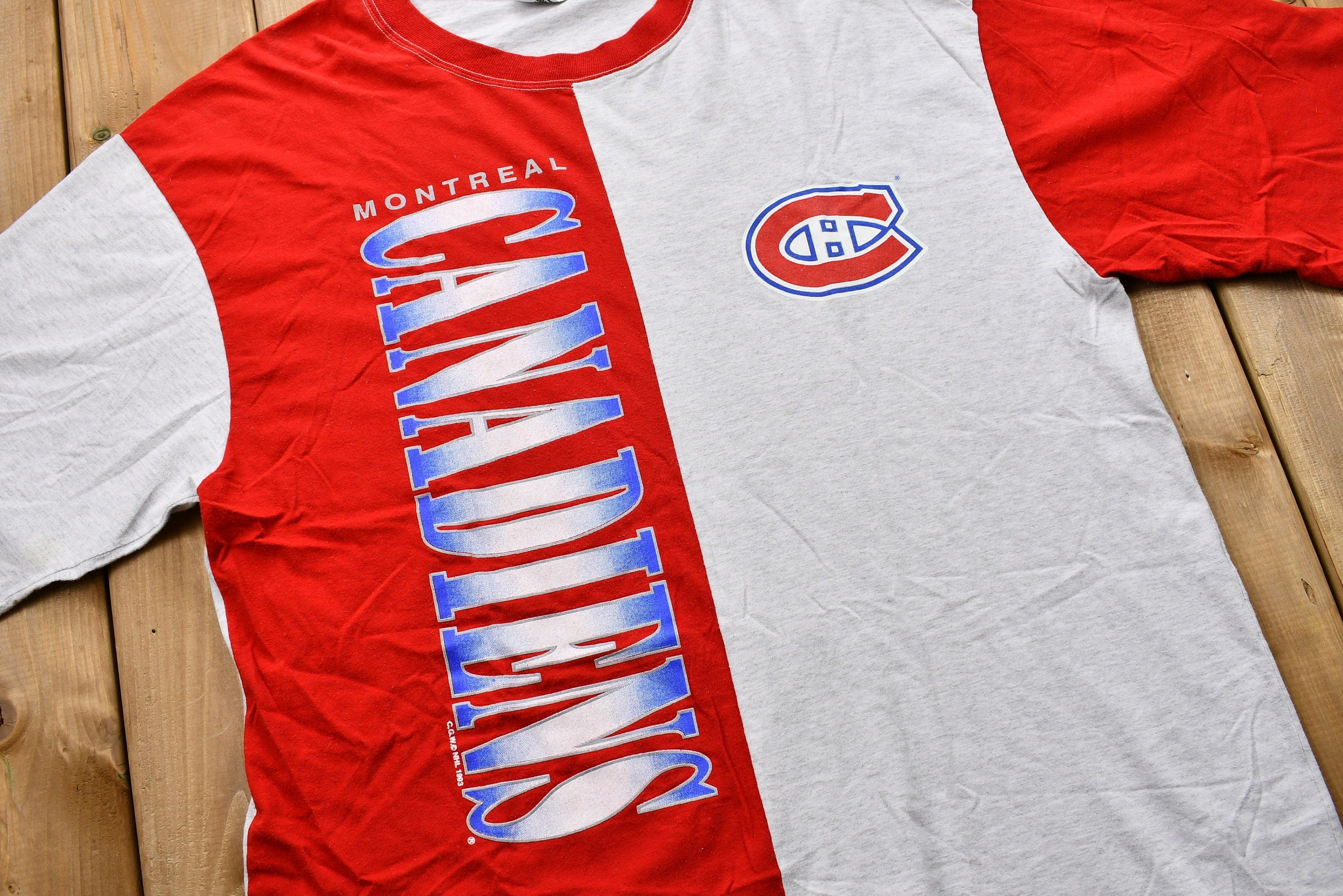 Vintage 1993 Montreal Canadiens Color-Block T-Shirt
