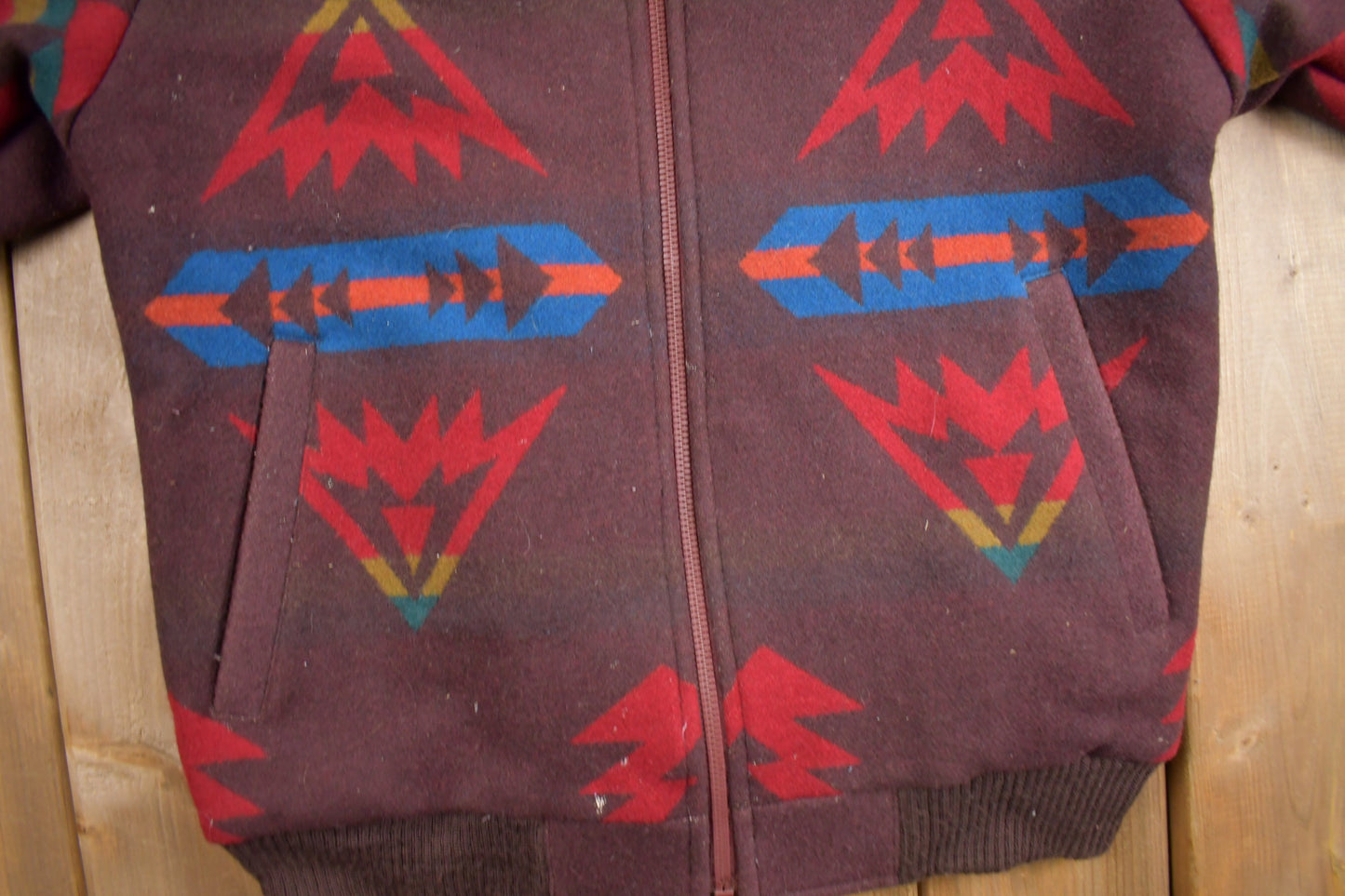 Vintage 1970s Pendleton High Grade Western Wear Aztec Jacket / True Vintage / 100% Wool / Outdoorsman / Talon Zipper / Made In USA