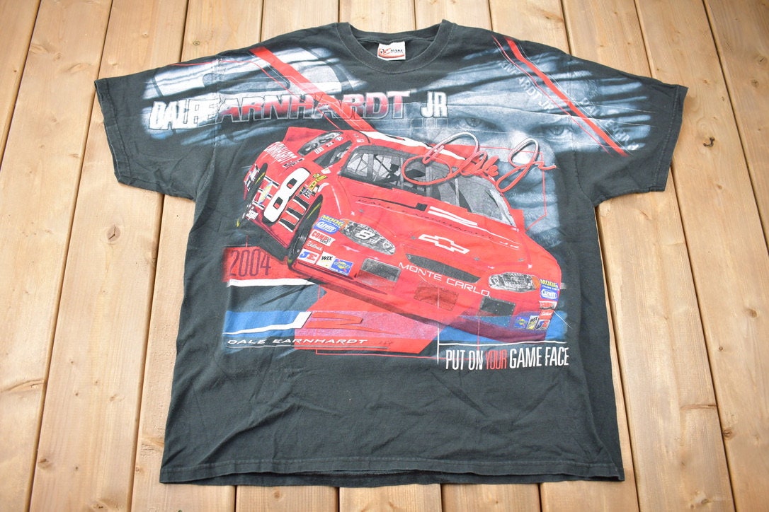 Vintage 2004 Dale Earnhardt Jr Vintage NASCAR Racing All Over Print T-Shirt