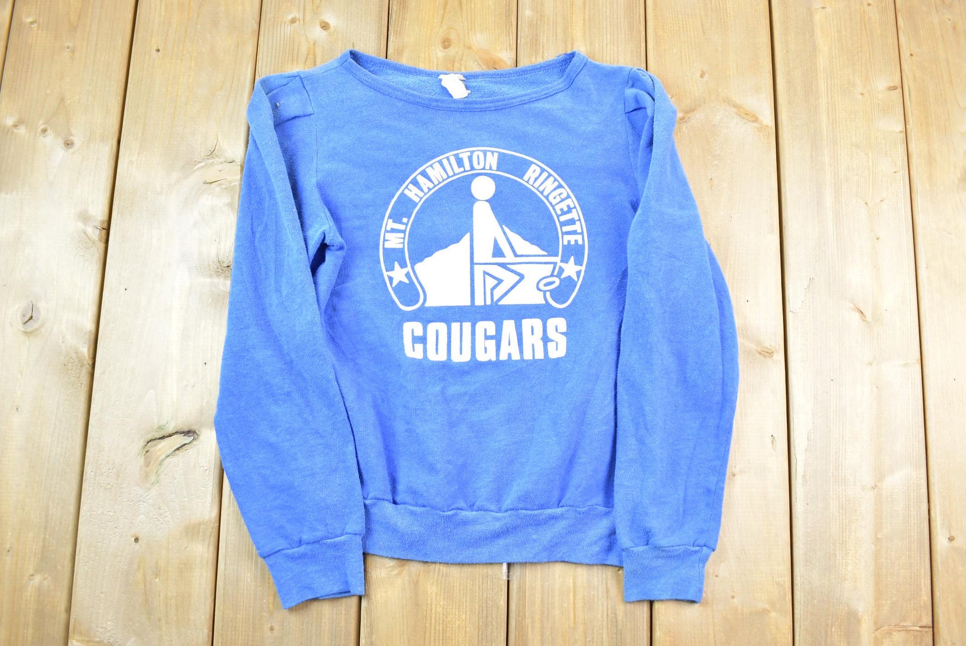 Vintage 1980s Mt Hamilton Ringette Cougars Crewneck Sweatshirt