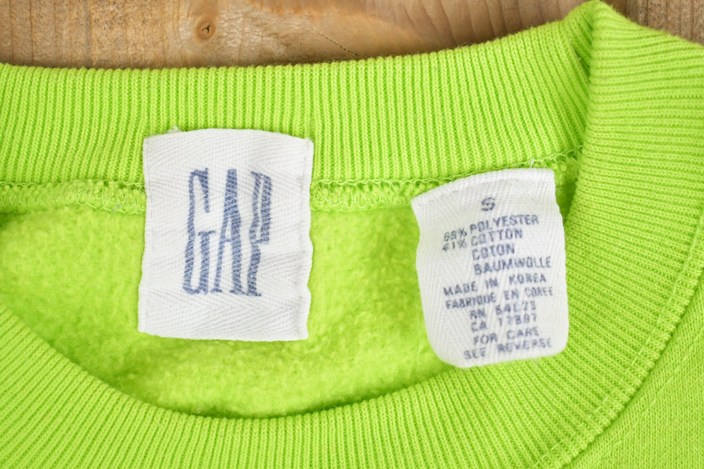 Vintage 1980s Gap Blank Crewneck Sweatshirt / 90s Crewneck / Blank Crewneck / Athleisure / Vintage Gap / 80s Blank / Neon Green