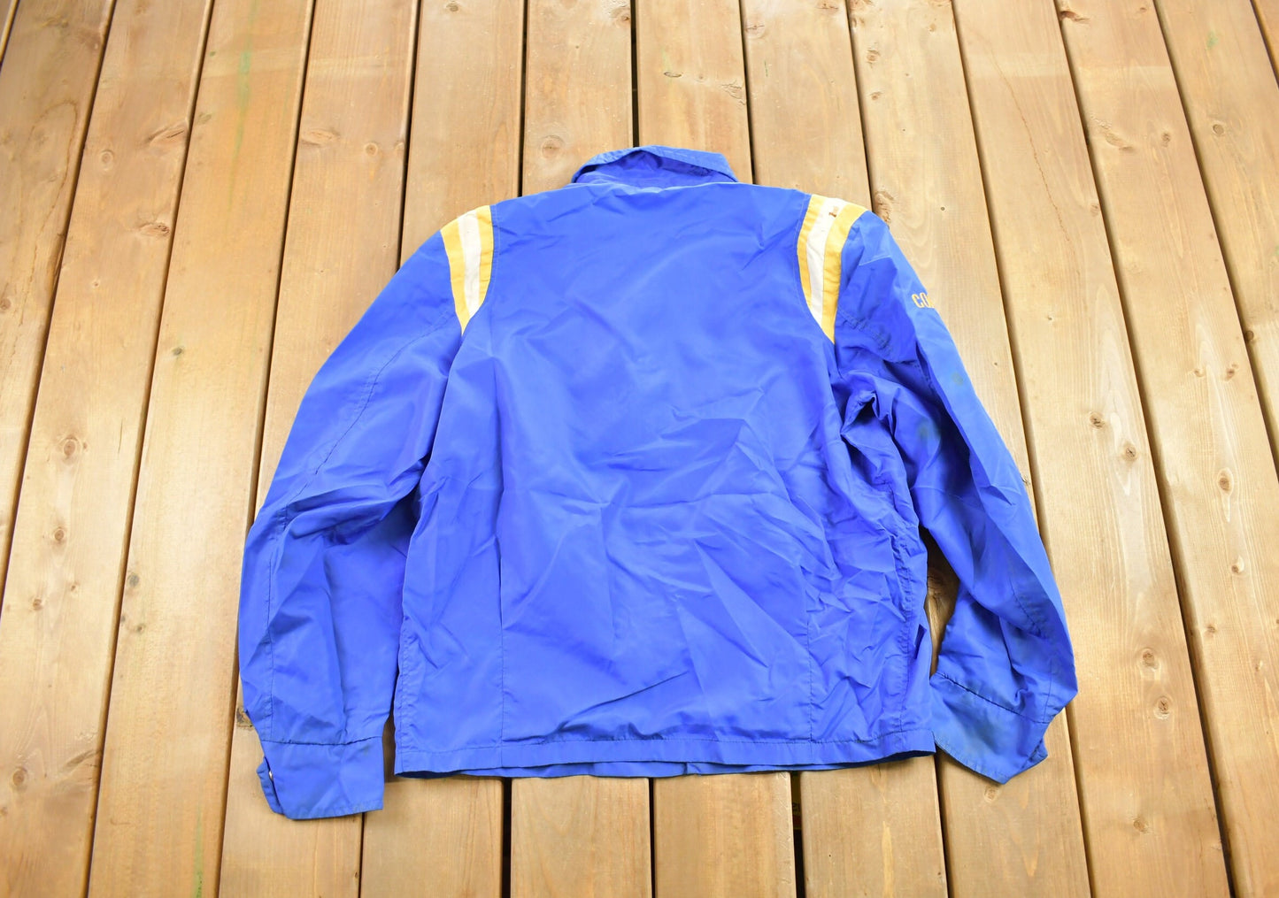 Vintage 1970s Caledonia Blue Devils Satin Bomber Jacket / Snap Button / Athletics / Souvenir Jacket / Streetwear / Sossa Champs