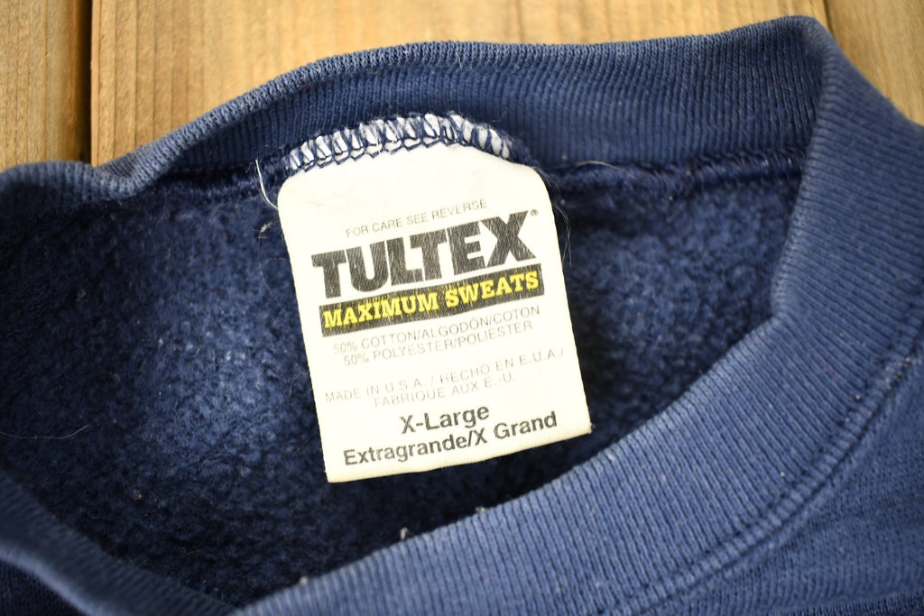 Vintage 1990s Tultex Navy Blue Blank Crewneck Sweatshirt