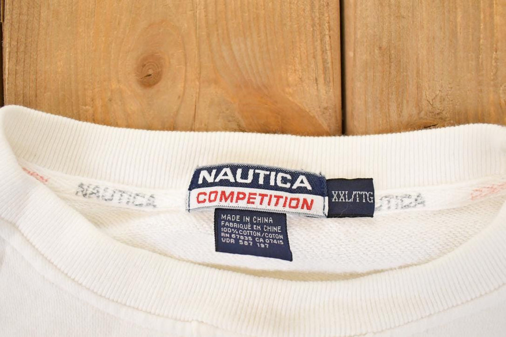 Vintage 1990s Nautica Competition Embroidered Crewneck Sweatshirt Mens XL