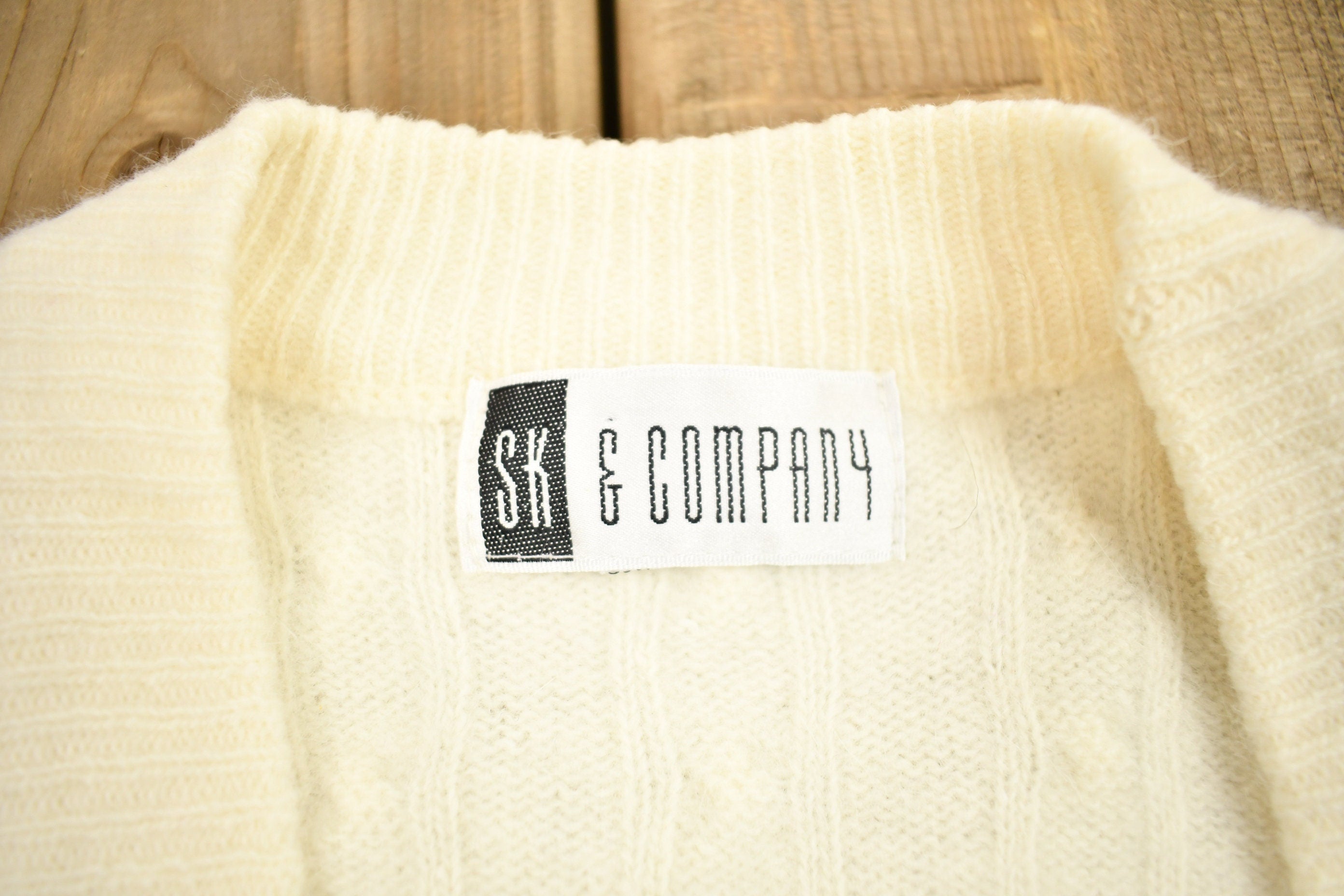 Vintage 1990s SK & Company Knitted Cardigan Vest Sweater