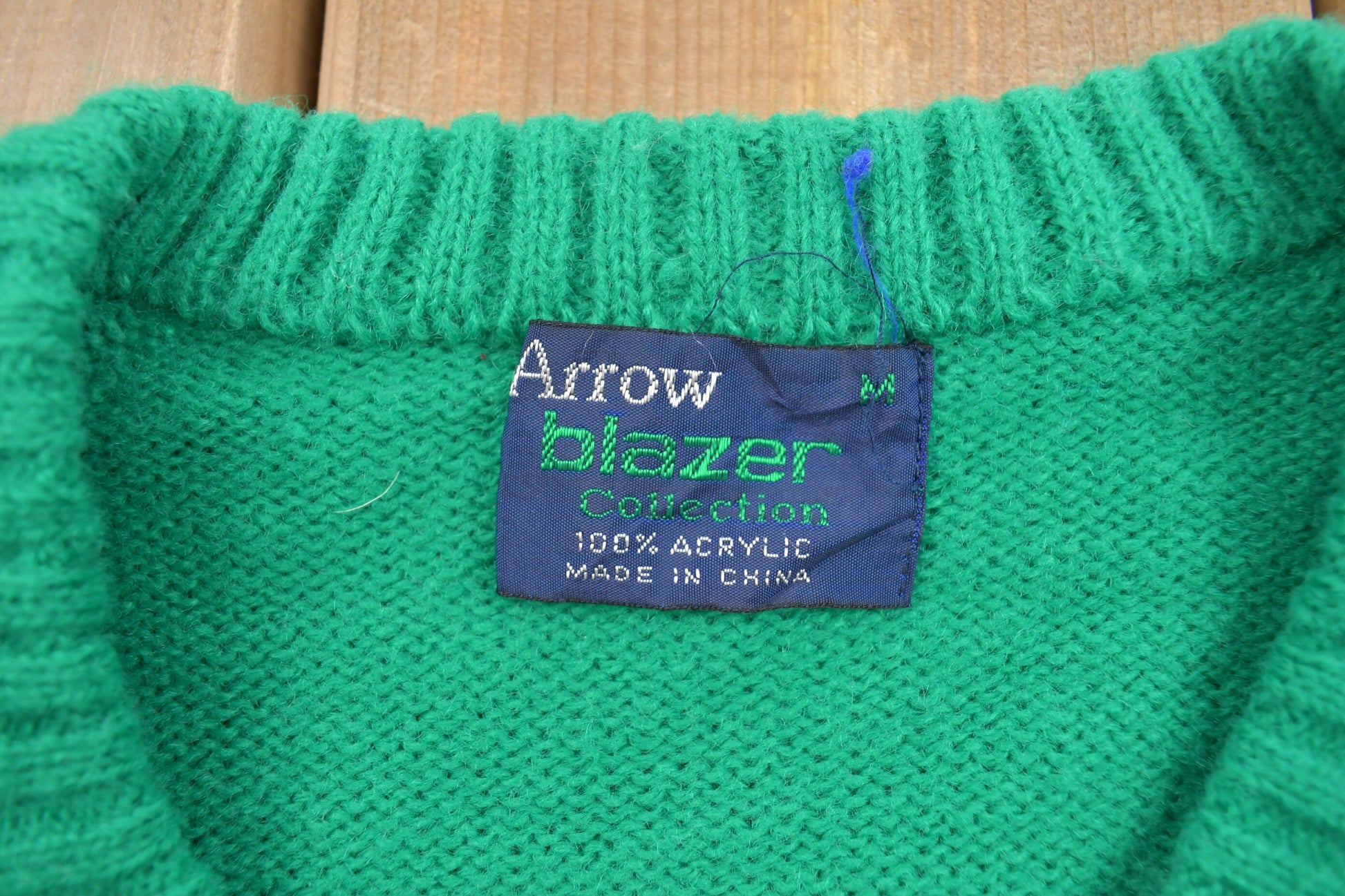 Vintage 1990s Arrow Blazer V Neck Knitted Sweater /