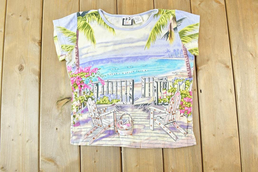 Vintage 1990s Neon Beach AOP Single Stitch T-Shirt