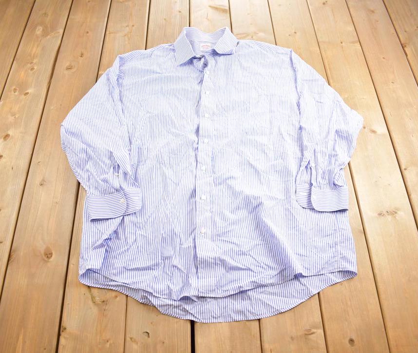 Vintage 1980s Brooks Brothers Striped Blank Button Up Shirt