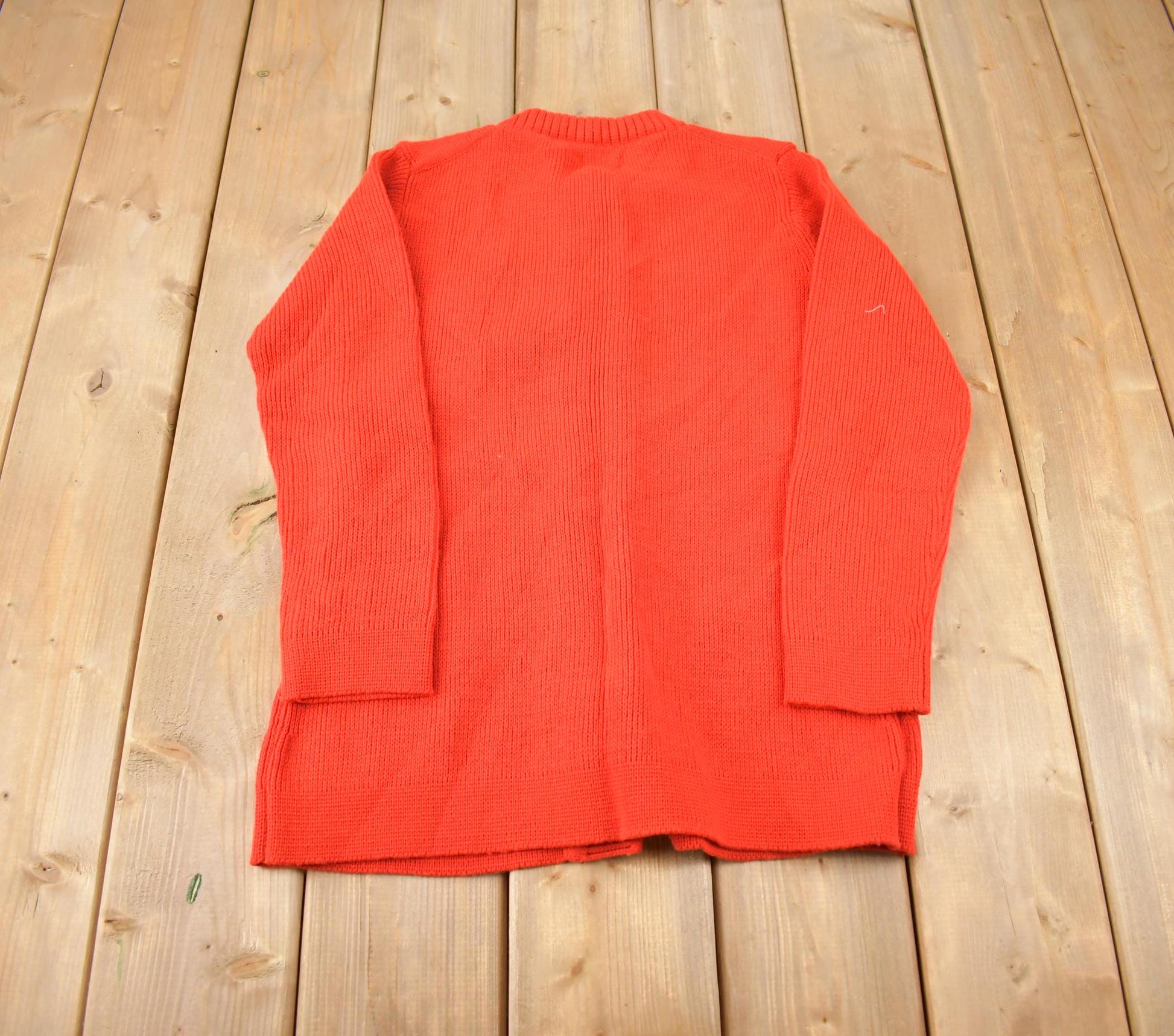 Vintage 1980s Sears Red Knit Cardigan Sweater