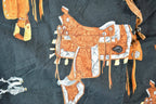 Vintage 1990s Roper Western Button Up AOP Saddle Print Shirt Men's L
