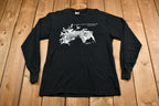 Vintage 1990s Leopard Graphic Long-Sleeve T-Shirt