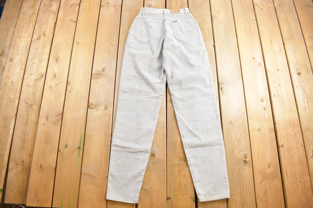 Vintage 1970s Lee Grey Corduroy Trousers Size 24 x 32