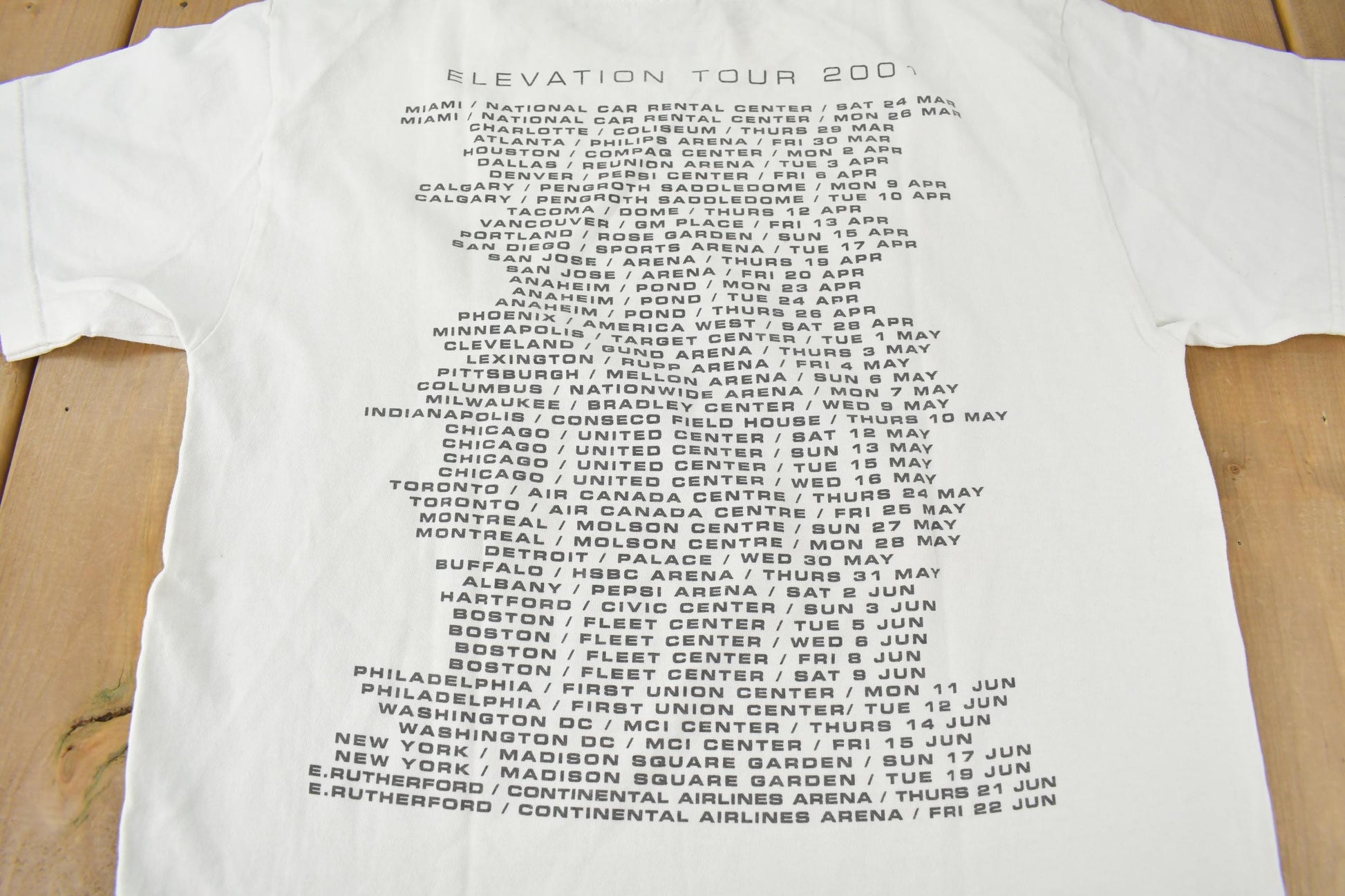 Vintage 2001 U2 Elevation Tour Band T-Shirt