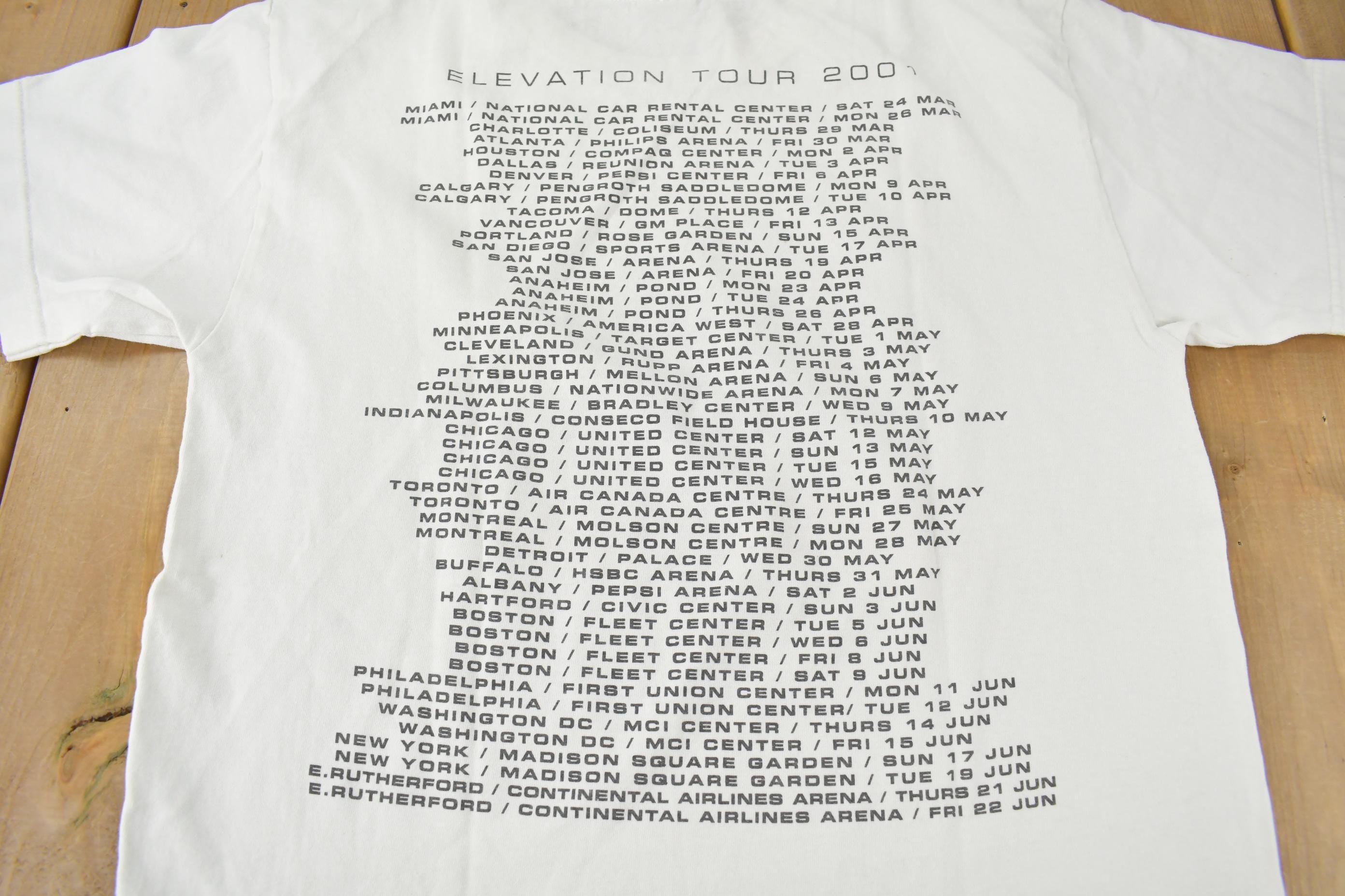 Vintage 2001 U2 Elevation Tour Band T-Shirt