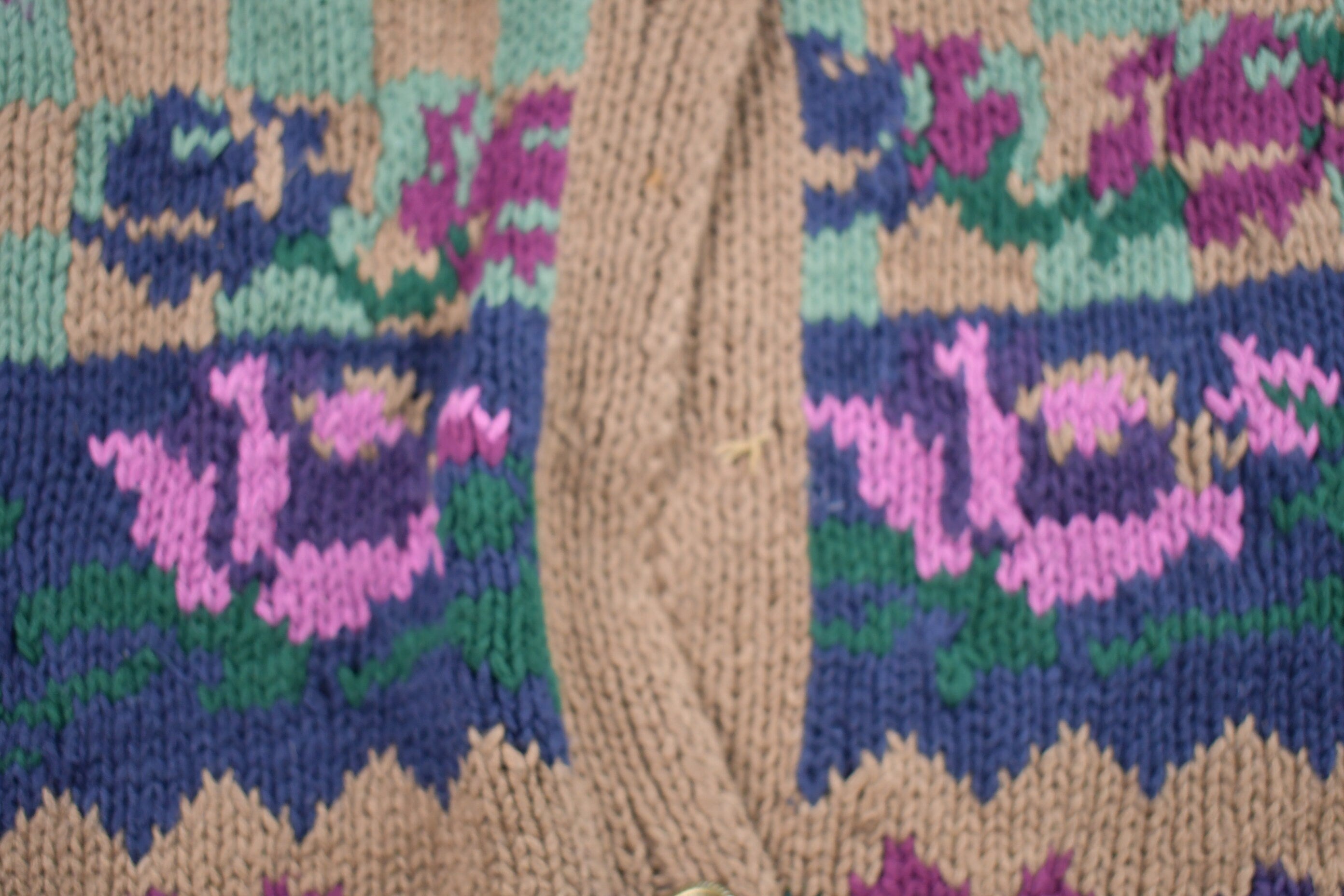 Vintage 1990s Paris Sport Club Floral Knitted Cardigan