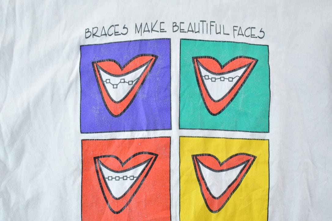 Vintage 1990s Braces Make Beautiful Teeth Graphic T-Shirt