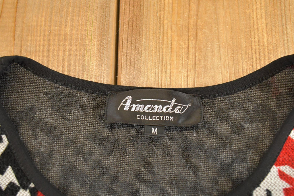 Vintage 1990s Amanda Abstract Knit Crewneck Shirt Womens L /
