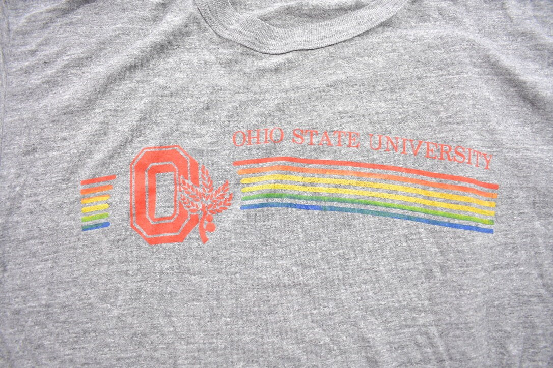 Vintage 1990s Ohio State University Rainbow Collegiate T-Shirt