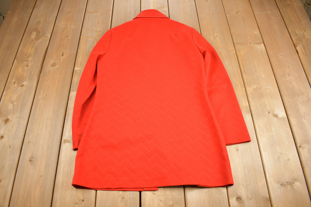Vintage 1970s Red Button Up Overcoat