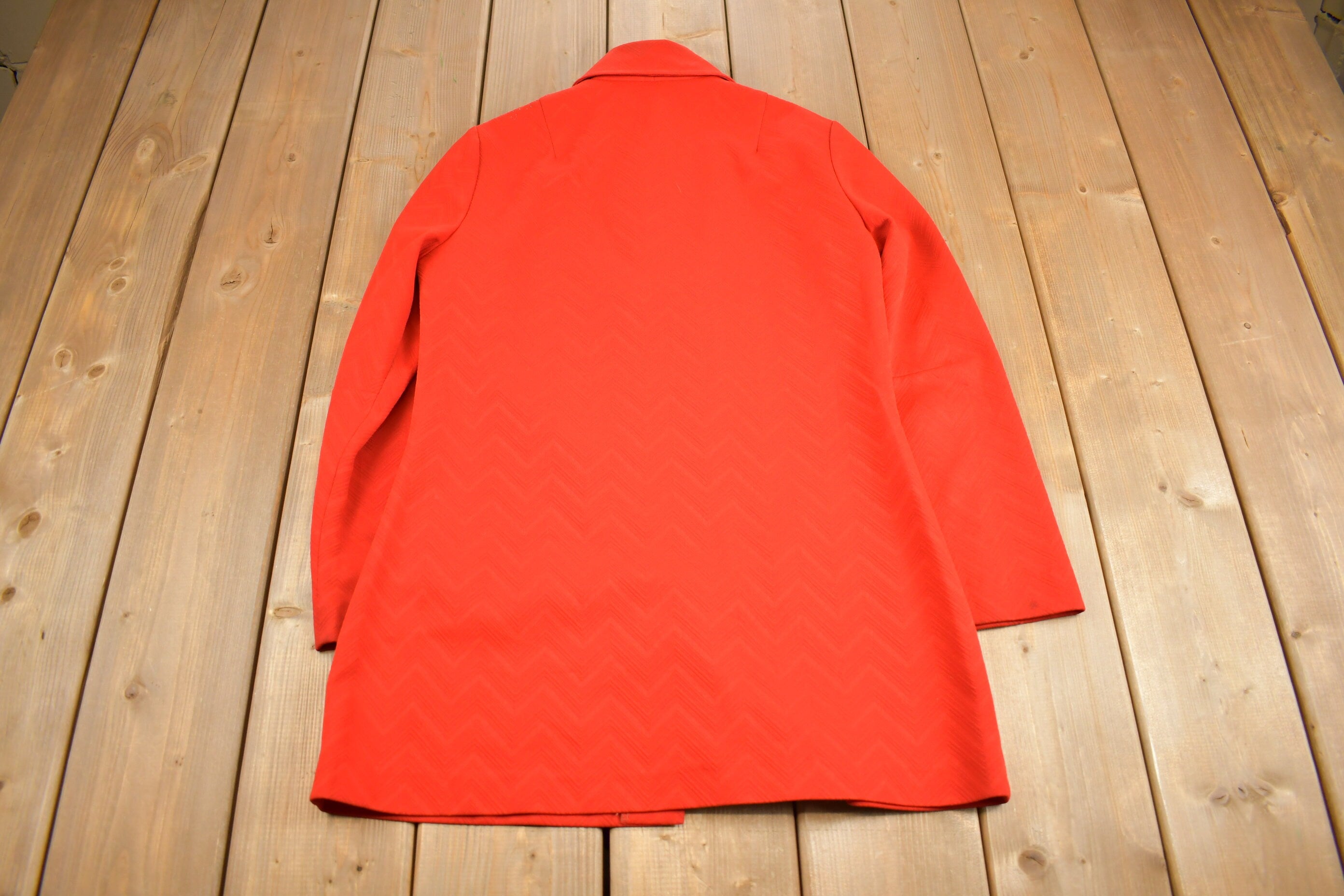 Vintage 1970s Red Button Up Overcoat