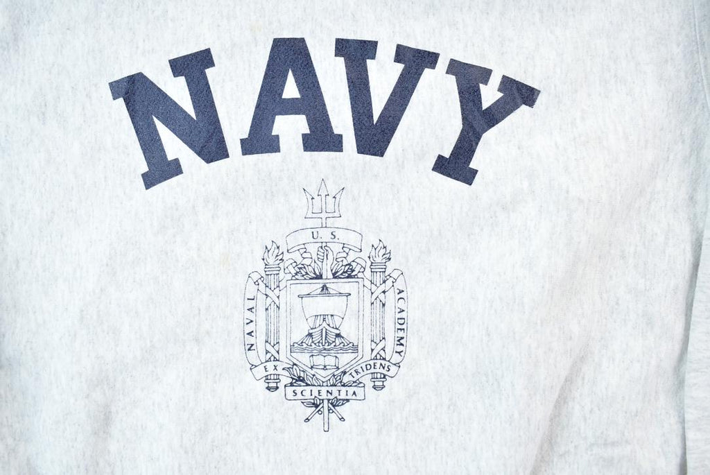 Vintage Military Navy Naval Academy Store Grey Crewneck Sweatshirt
