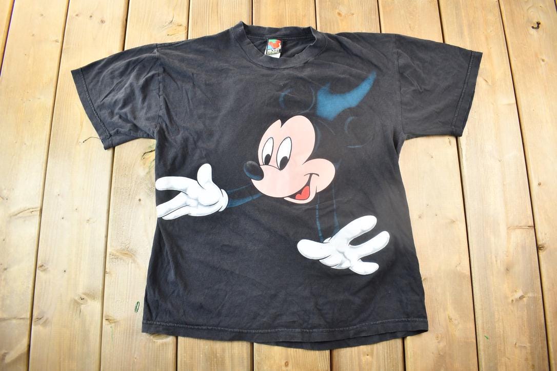 Vintage 1990s Mickey Unlimited Mickey Mouse Double Sided Graphic Cartoon T-Shirt
