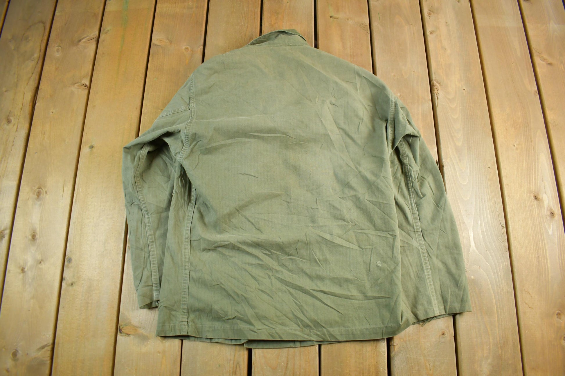 Vintage 1940s U.S. WW2 American Wool Button Up Infantry Fatigue Shirt Medium
