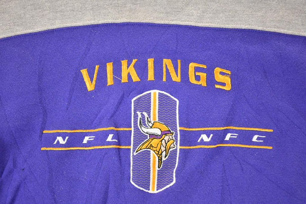 Vintage 1990s Minnesota Vikings Embroidered NFL Crewneck Sweatshirt Men's Large
