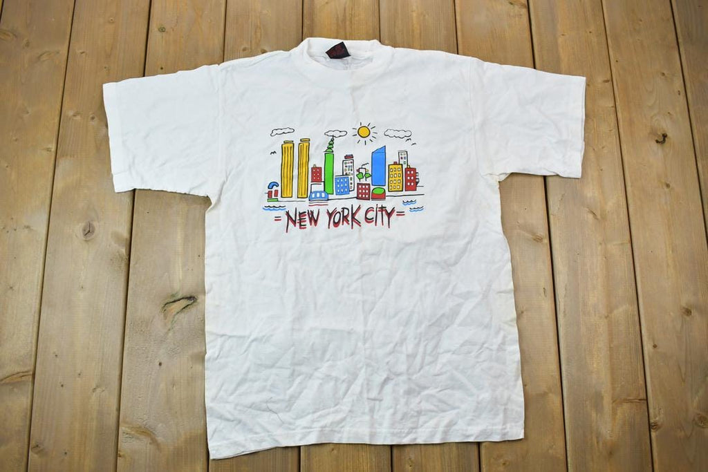Vintage 1990s New York City Galaxy Twin Towers Souvenir T-Shirt