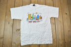 Vintage 1990s New York City Galaxy Twin Towers Souvenir T-Shirt