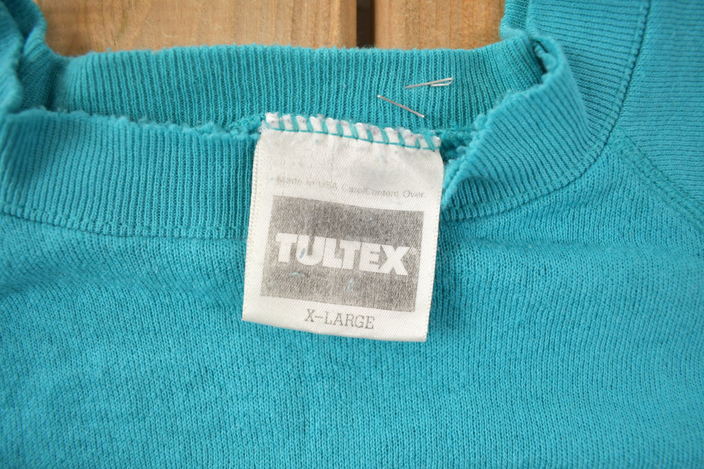 Vintage 1990s Teal Blank Crewneck Sweatshirt