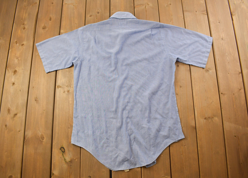 Vintage 1990s Lazarus Blank Blue Button Up Shirt