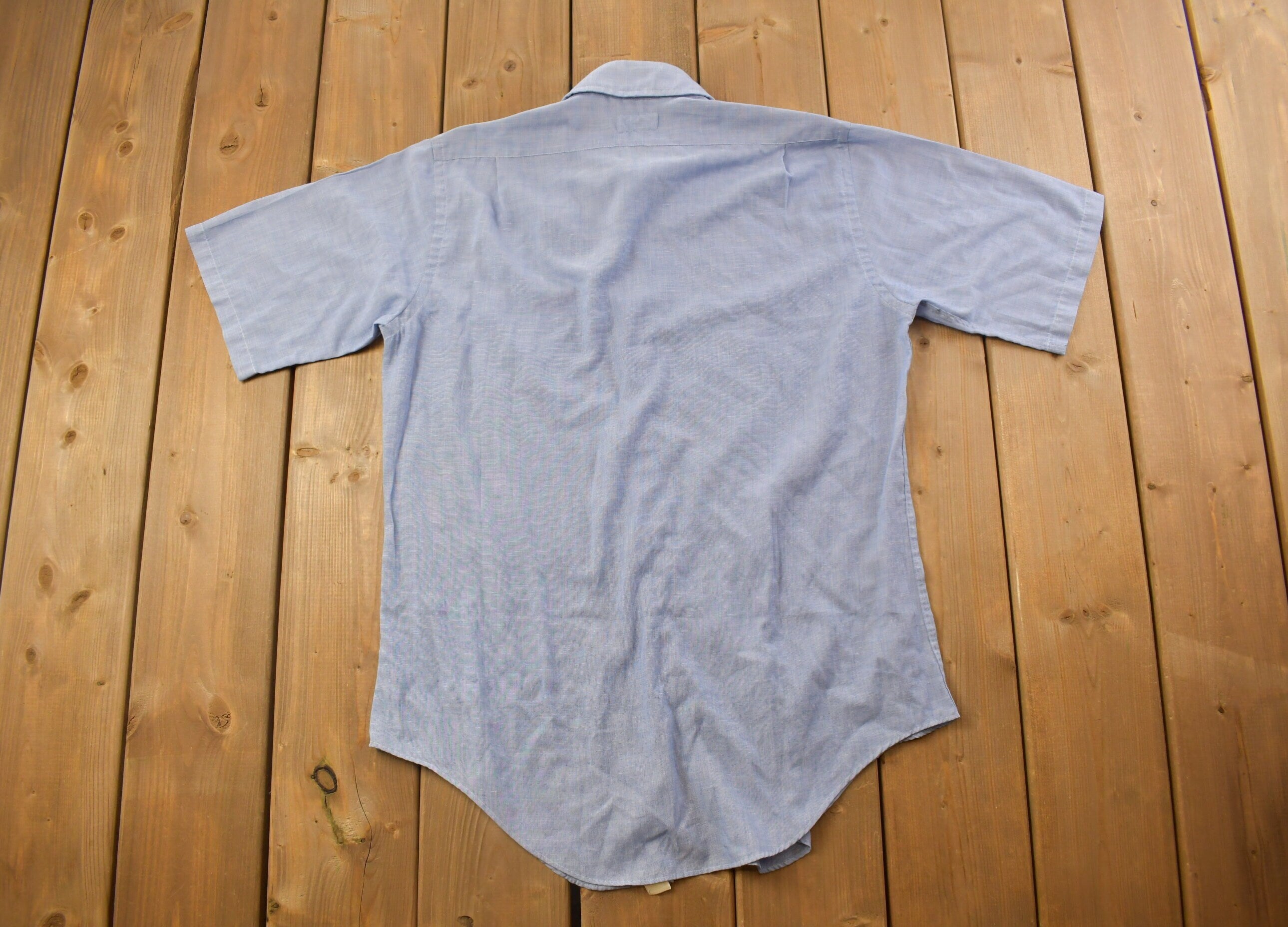 Vintage 1990s Lazarus Blank Blue Button Up Shirt
