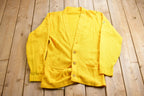 Vintage 1990s Yellow Knitted Cardigan Sweater