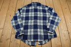 Vintage 1980s Sears Plaid Button Up Flannel Shirt