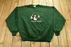 Vintage 1990's "Let It Snow" Snowman Embroidered Crewneck , 90s Holiday Crewneck , Made In USA , Winter Wear , Festive Graphic