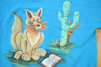 Vintage 1980s Coyote & Rabbit Theme Graphic Raglan Crewneck Sweater