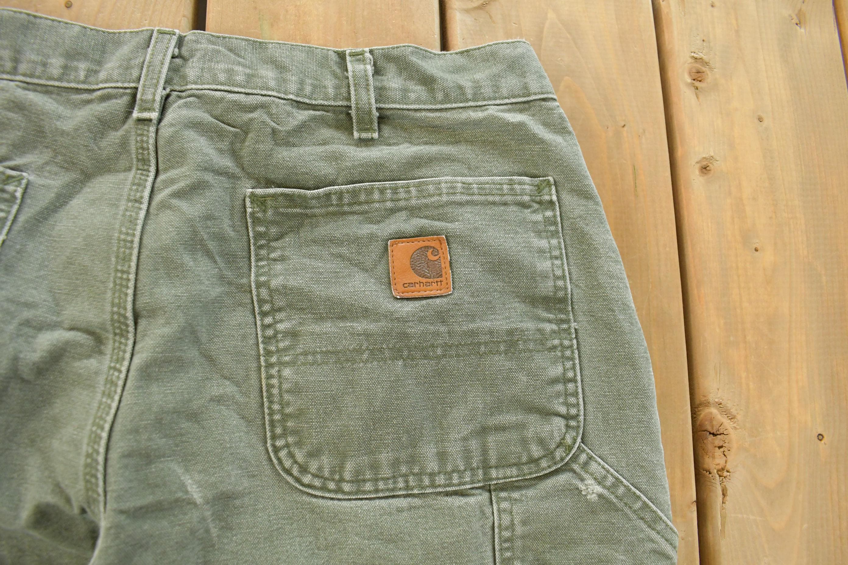 Vintage 2000s Carhartt Distressed Sun Faded Carpenter Pants Men's 34 x 30
