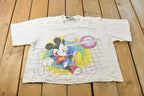 Vintage 1980s Disney World Mickey Mouse Graphic Cropped T-Shirt Women's Cropped L